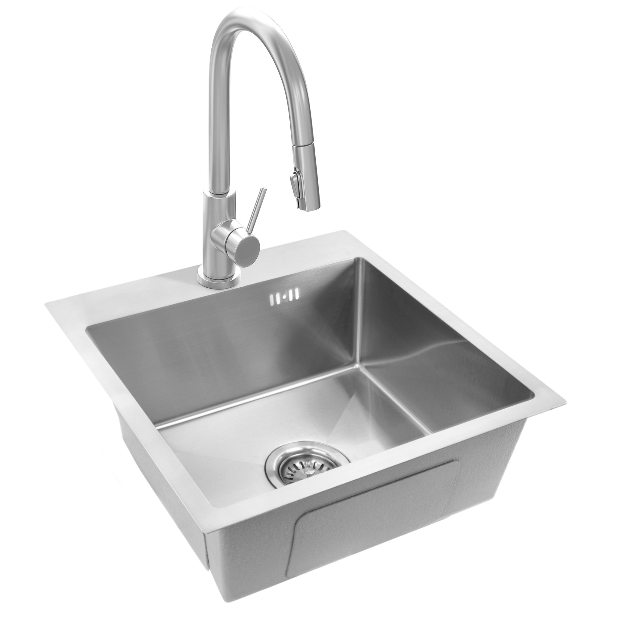 Ocelový dřez Leo 40 BRUSH NICKEL bez kuchyňské baterie 5