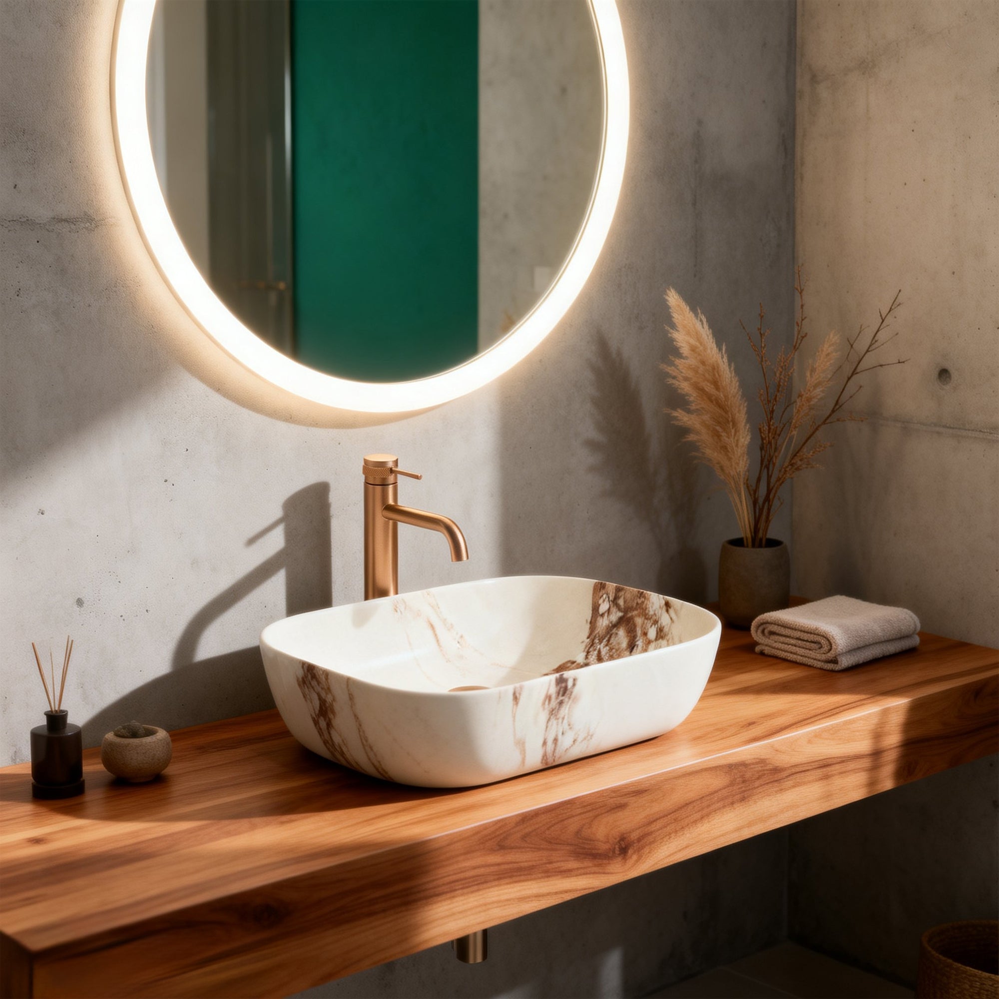 Umyvadlo na desku Rea Belinda Marrone Matt  2