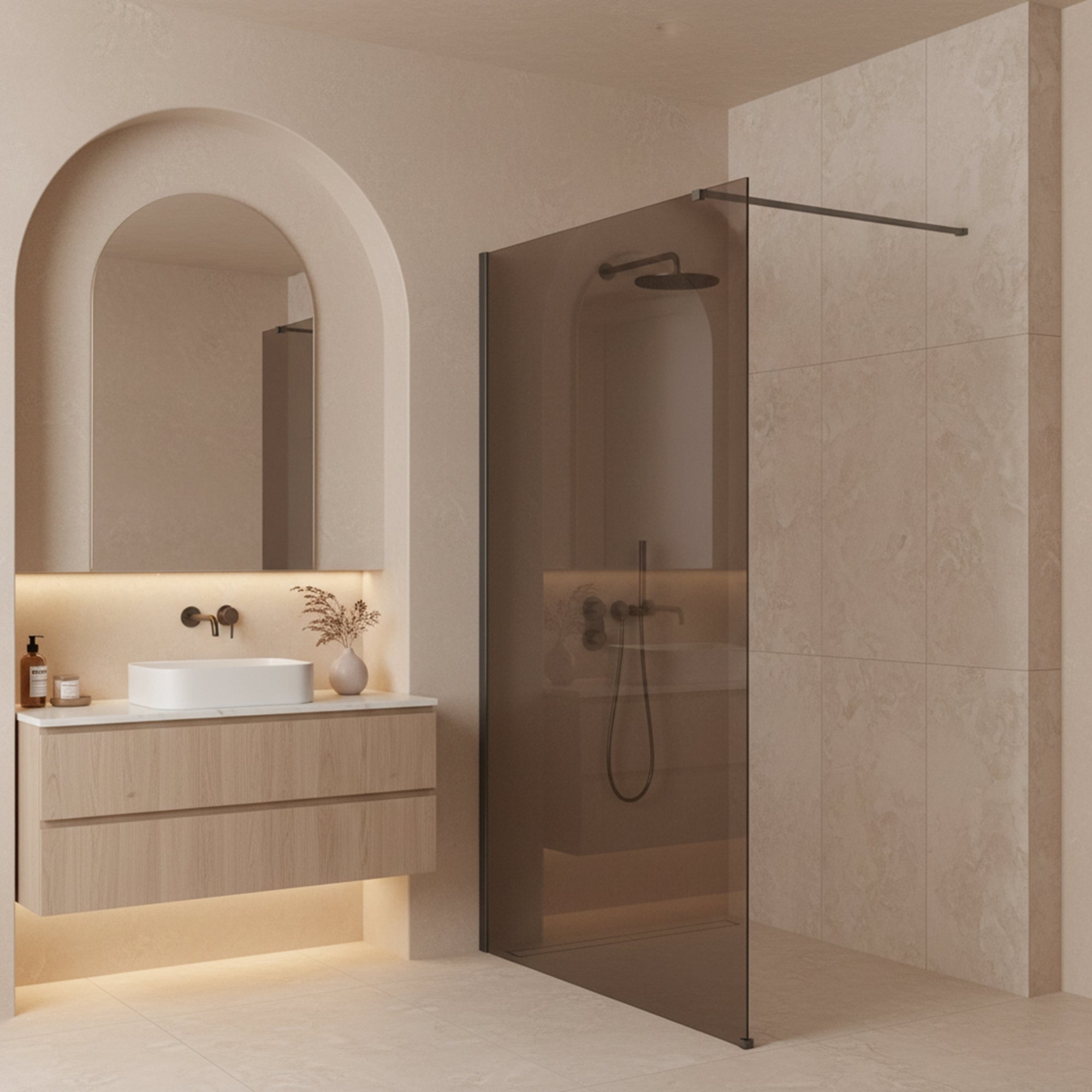 Sprchová zástěna Rea Flexi Brown / Titan 110  4