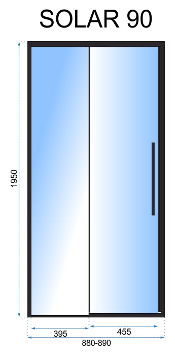 Sprchové dveře REA SOLAR - matné černé 90  5