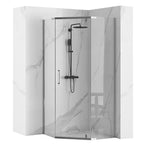 Sprchový kout AXIN 90x90 - chrom Se sprchovou vaničkou  Diamond black 1