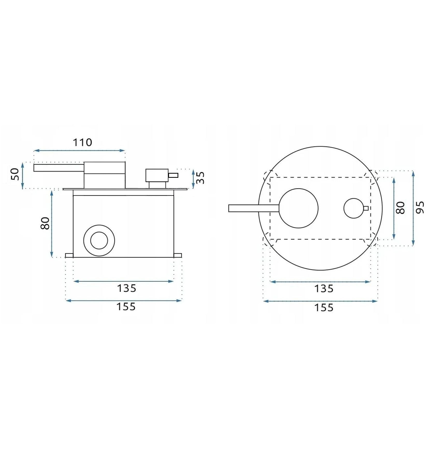 Podomítková sprchová sada Rea Foss Clif Nickel Brush + BOX  5