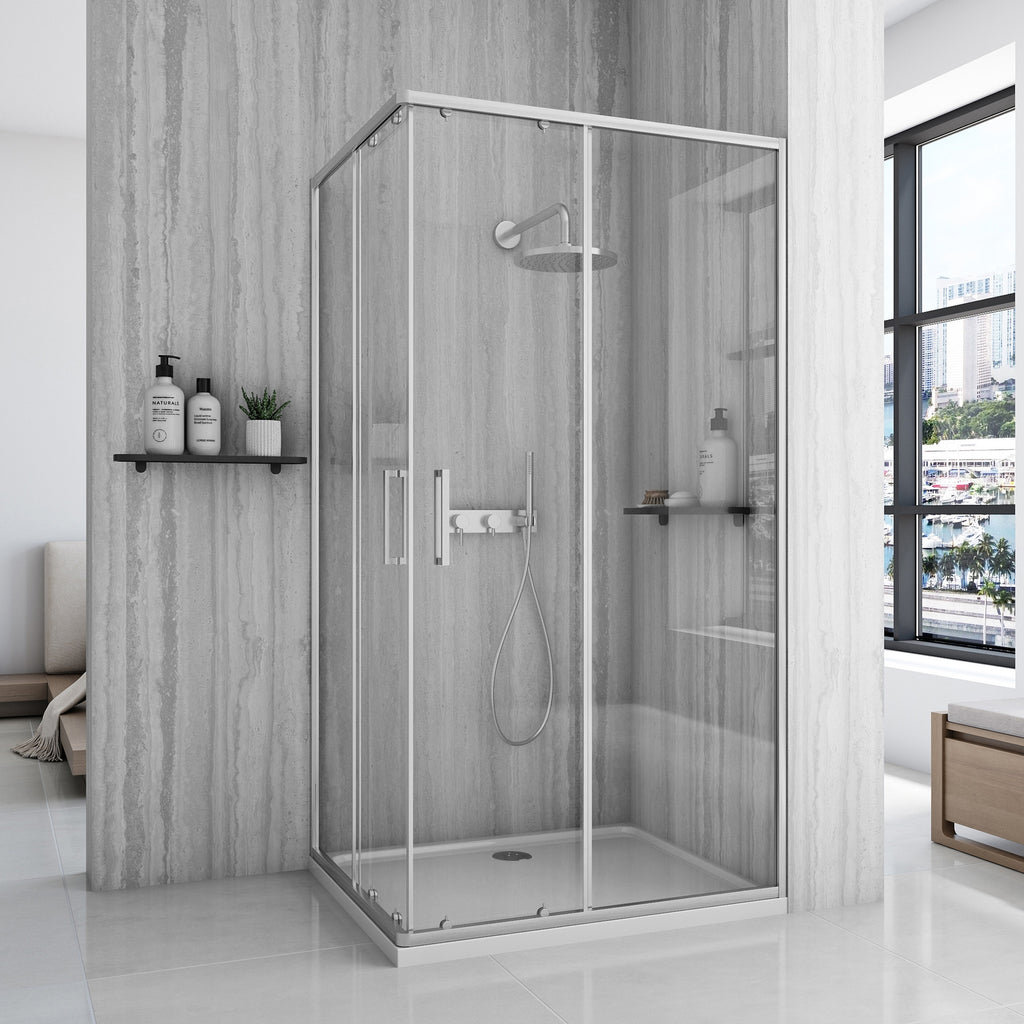 Sprchový kout REA City 80x100 Nickel Brush Se sprchovou vaničkou Savoy black 1