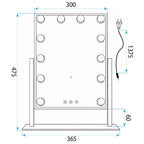 Zrcadlo LED HOLLYWOOD L.Gold 30x40  7