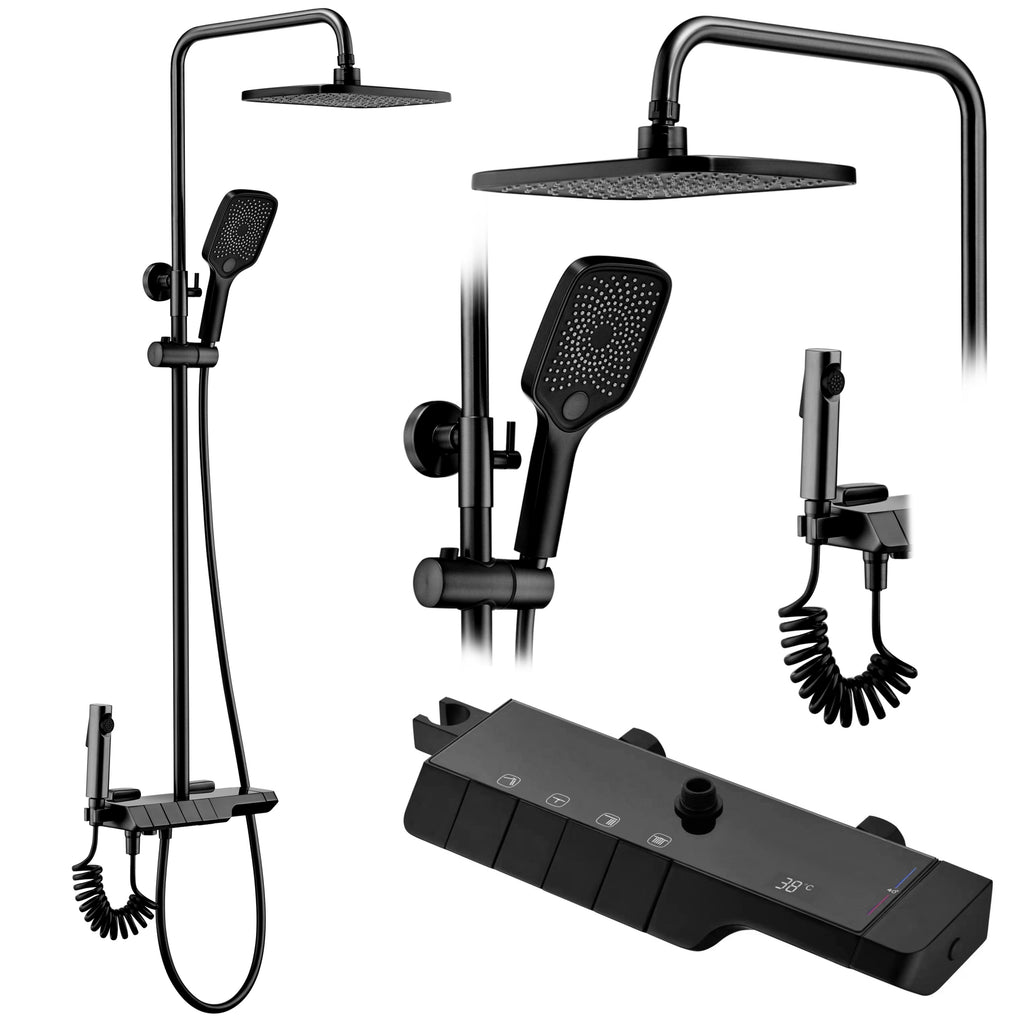 Sprchový set s termostatem REA ROB Black  1