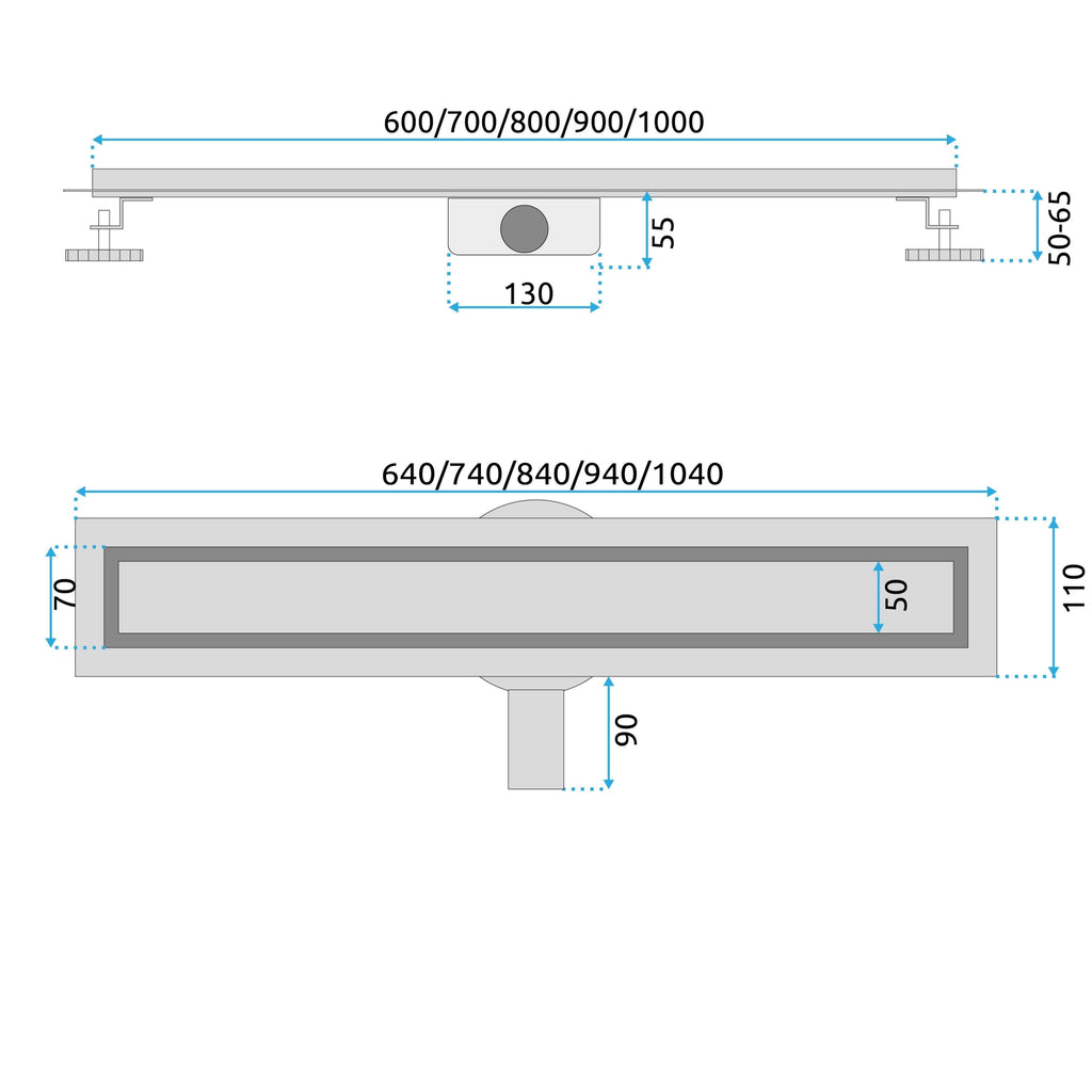 Odtokový žlab REA Neox pro Gold 70  8
