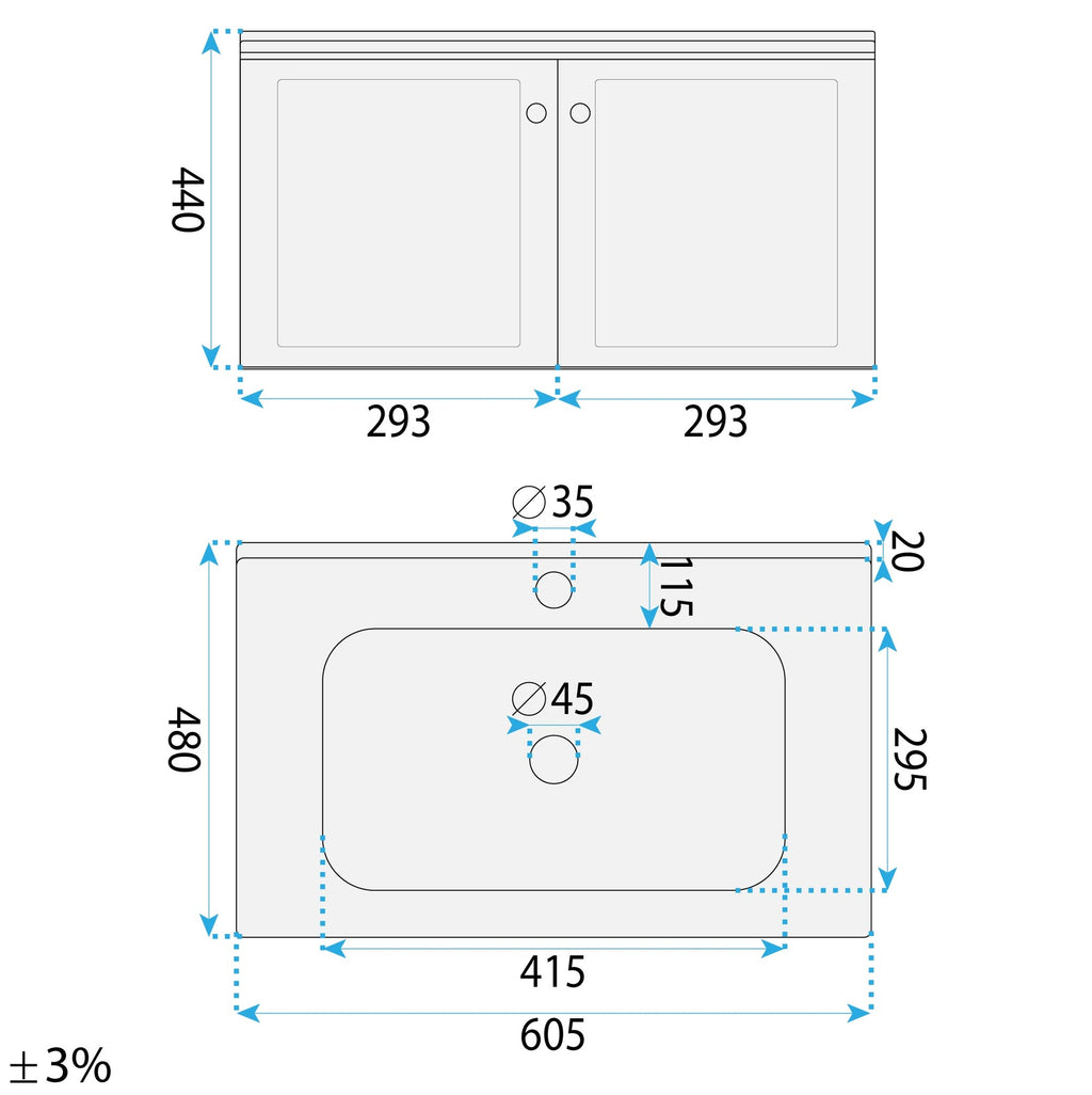 Sada koupelnového nábytku s umyvadlem Monti 60cm Creme  7