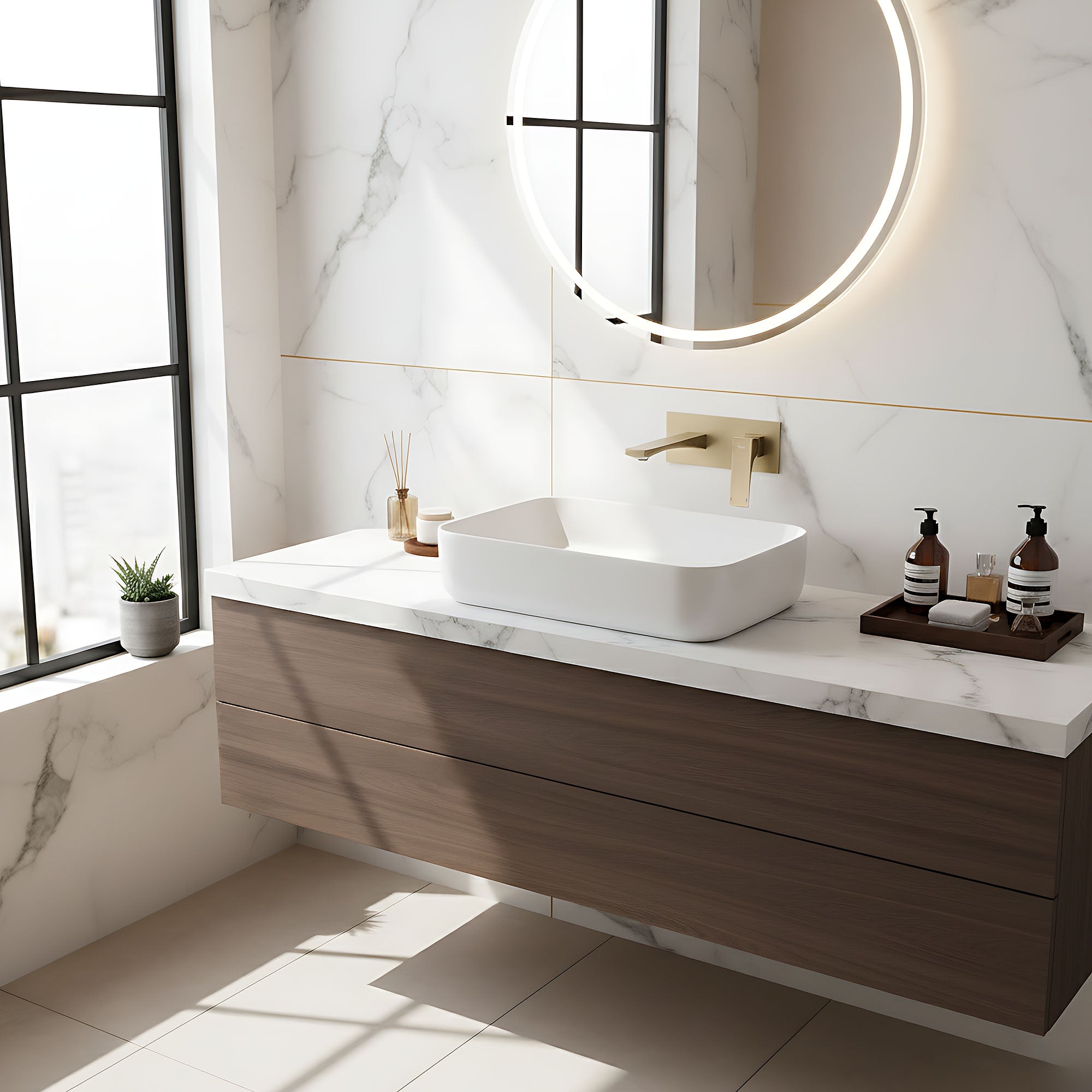 Podomítková vanová baterie REA Joe Brush Gold  5