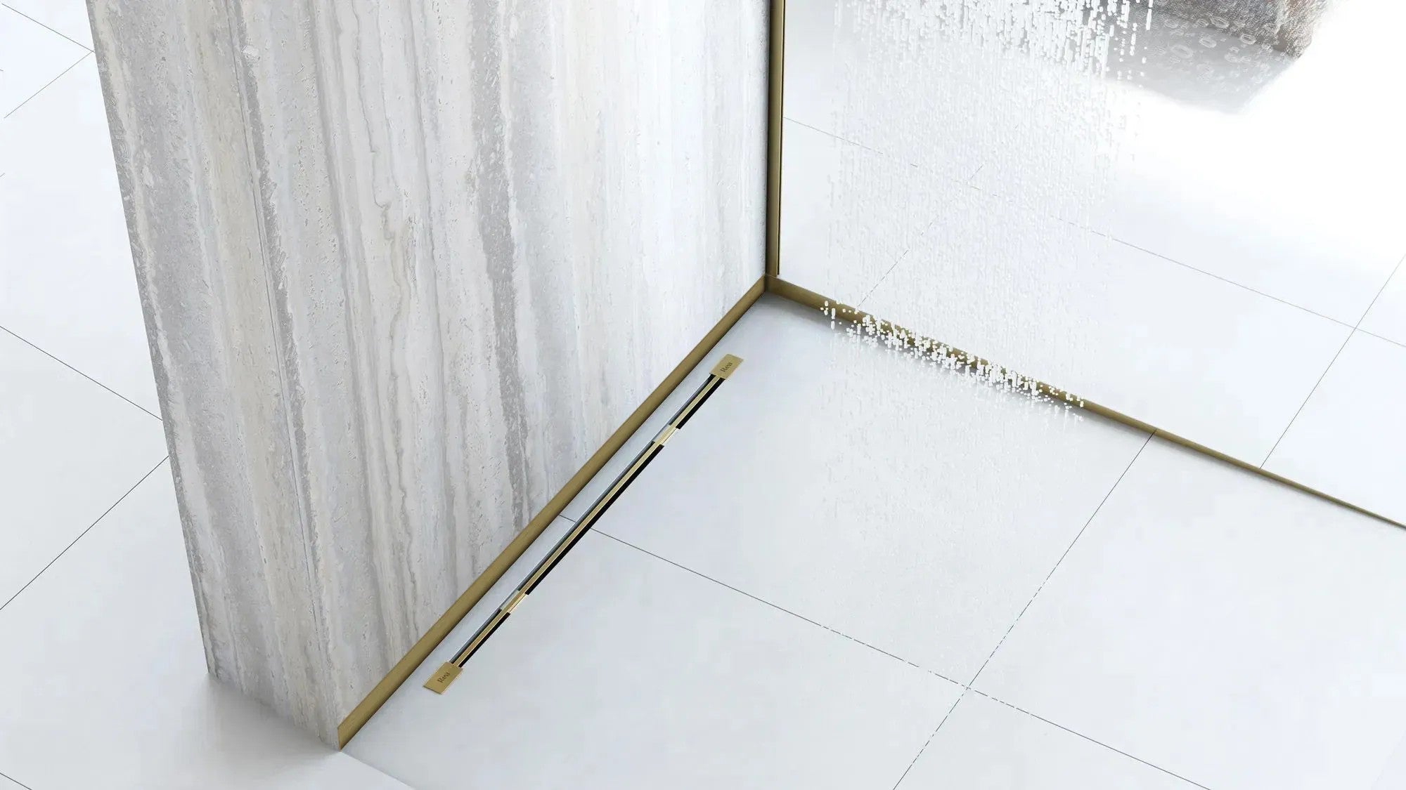 Přední lišta sprchové vaničky 120 cm broušená zlatá  7