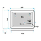LED zrcadlo na zeď s policí 80x60 cm L-8060  7