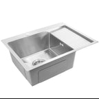 Ocelový dřez Fin BRUSH NICKEL s kuchyňskou baterií 7