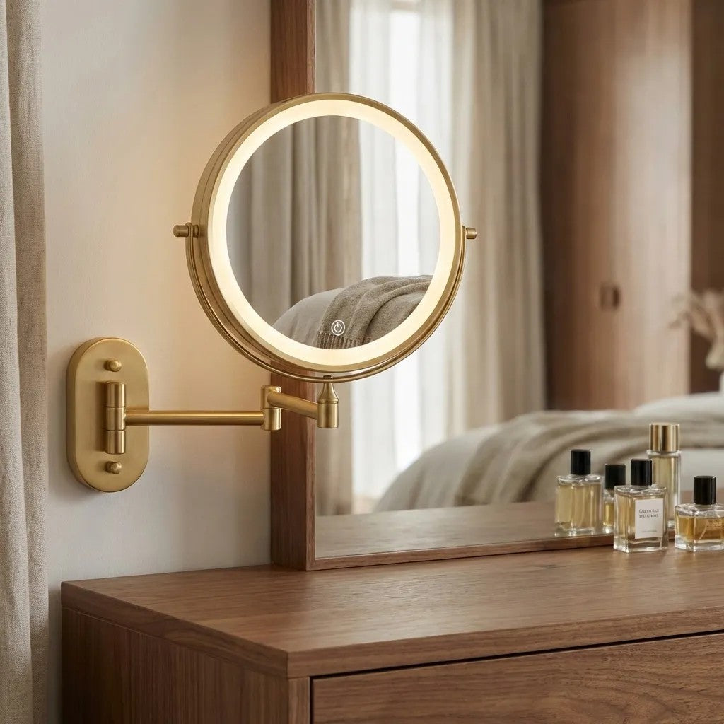Zrcadlo LED Glow Brush Gold  7
