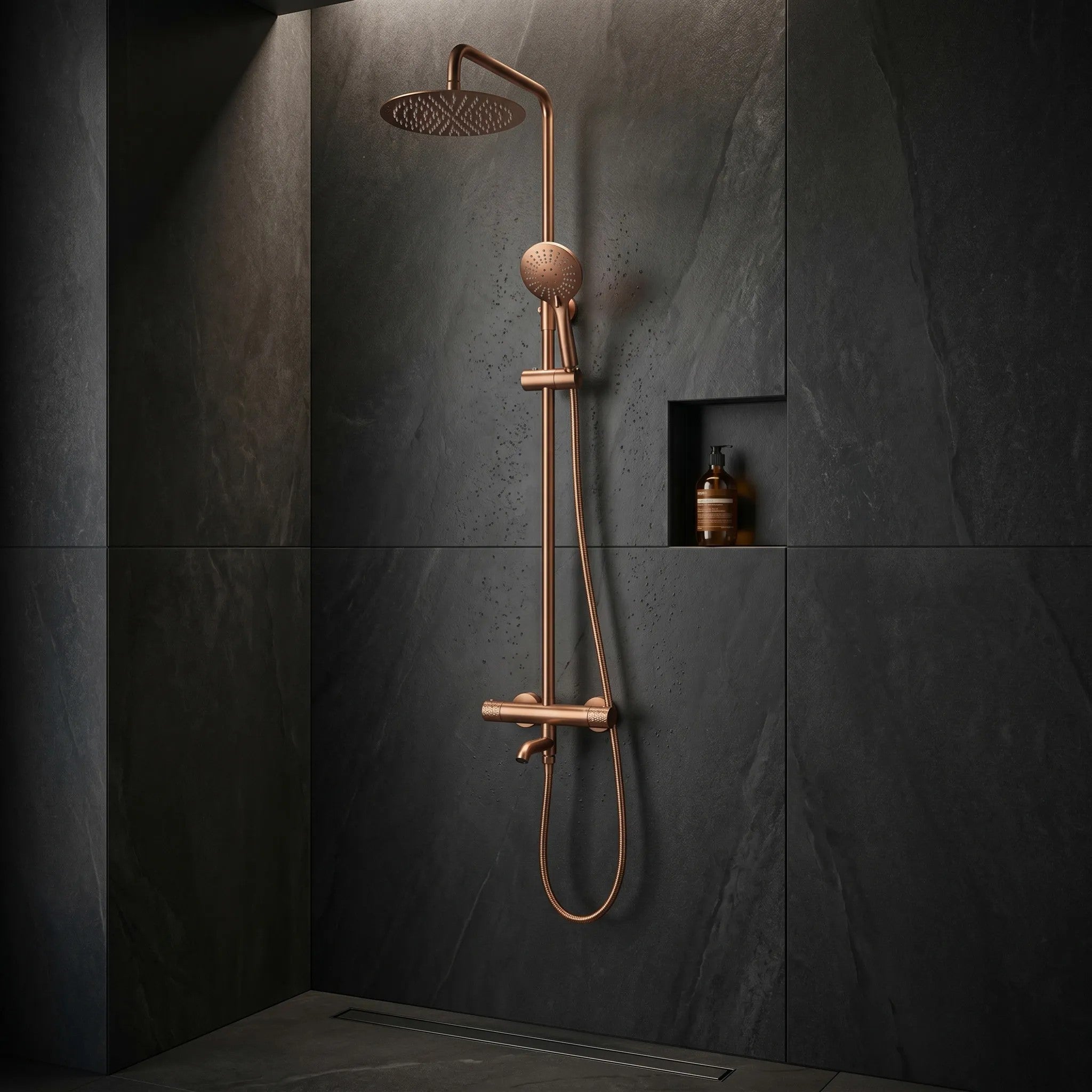 Sprchová sada s termostatem REA LUNGO Diamond - Copper Brush  7