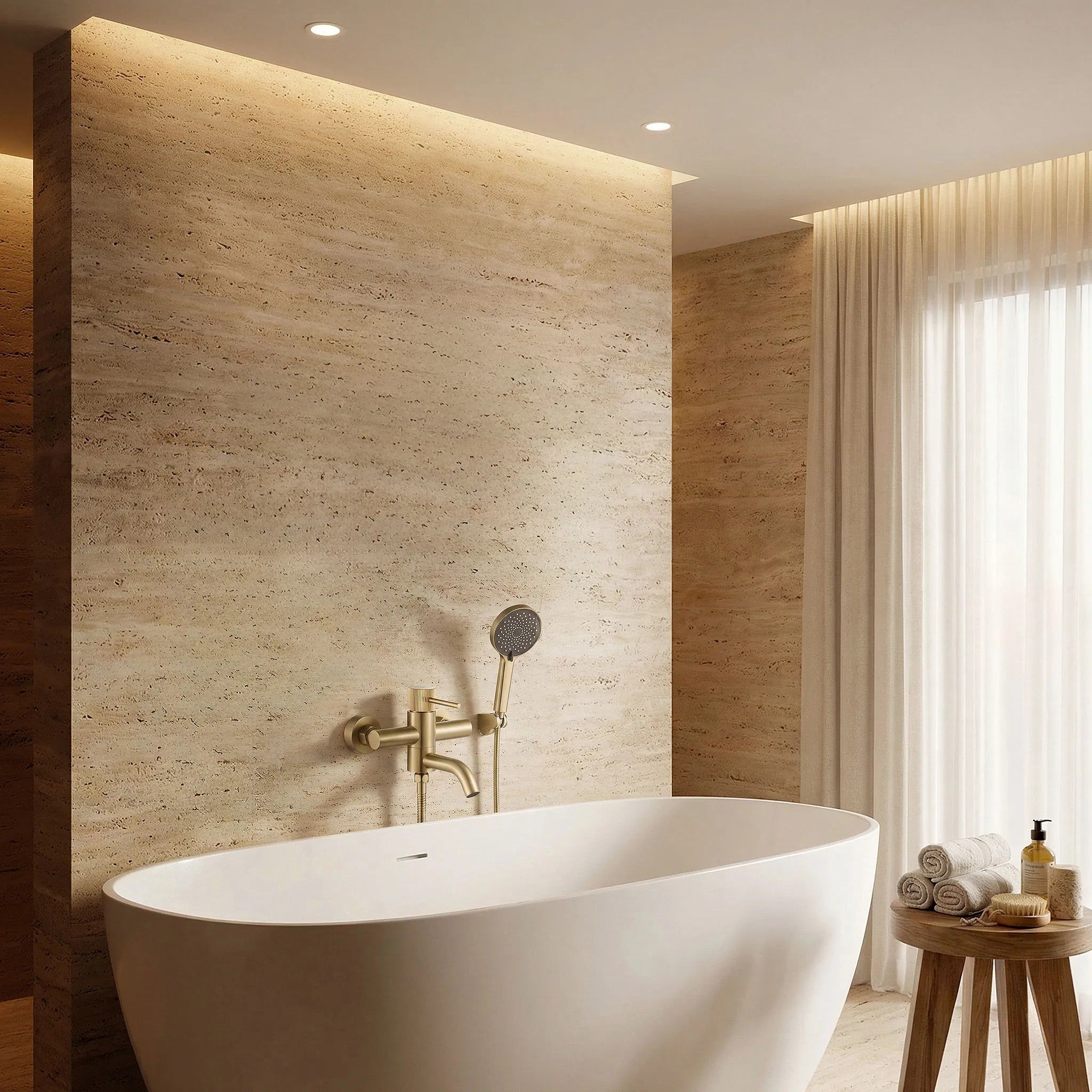 Vanová baterie Rea Lungo Stripe Gold  Brush  7
