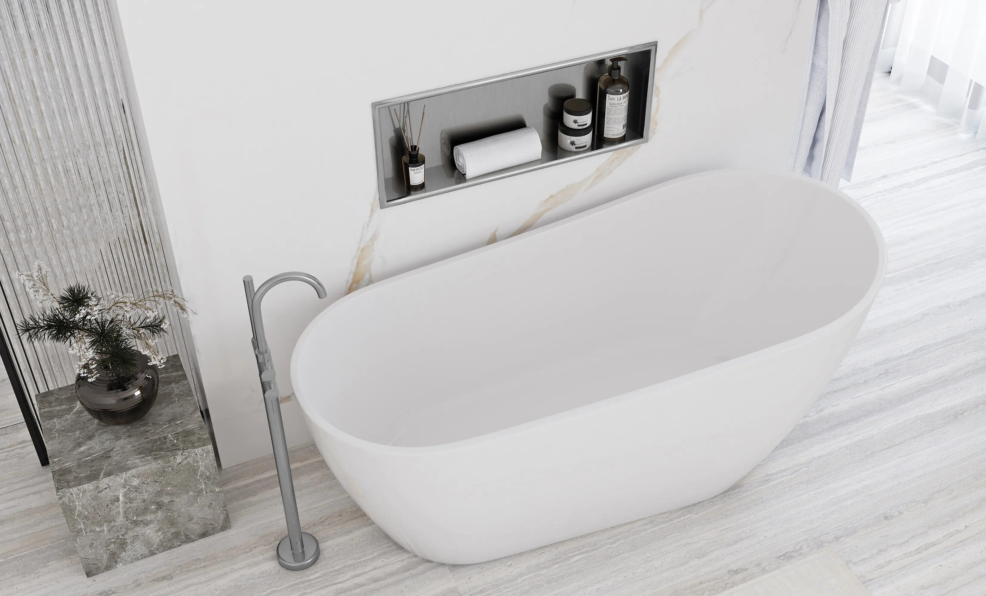 bathroom shelf 30x60 steel brush  7