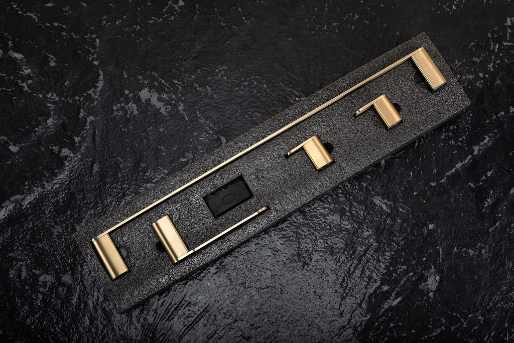 Sada koupelnových doplňků Mati Brush Gold 4 díly  7