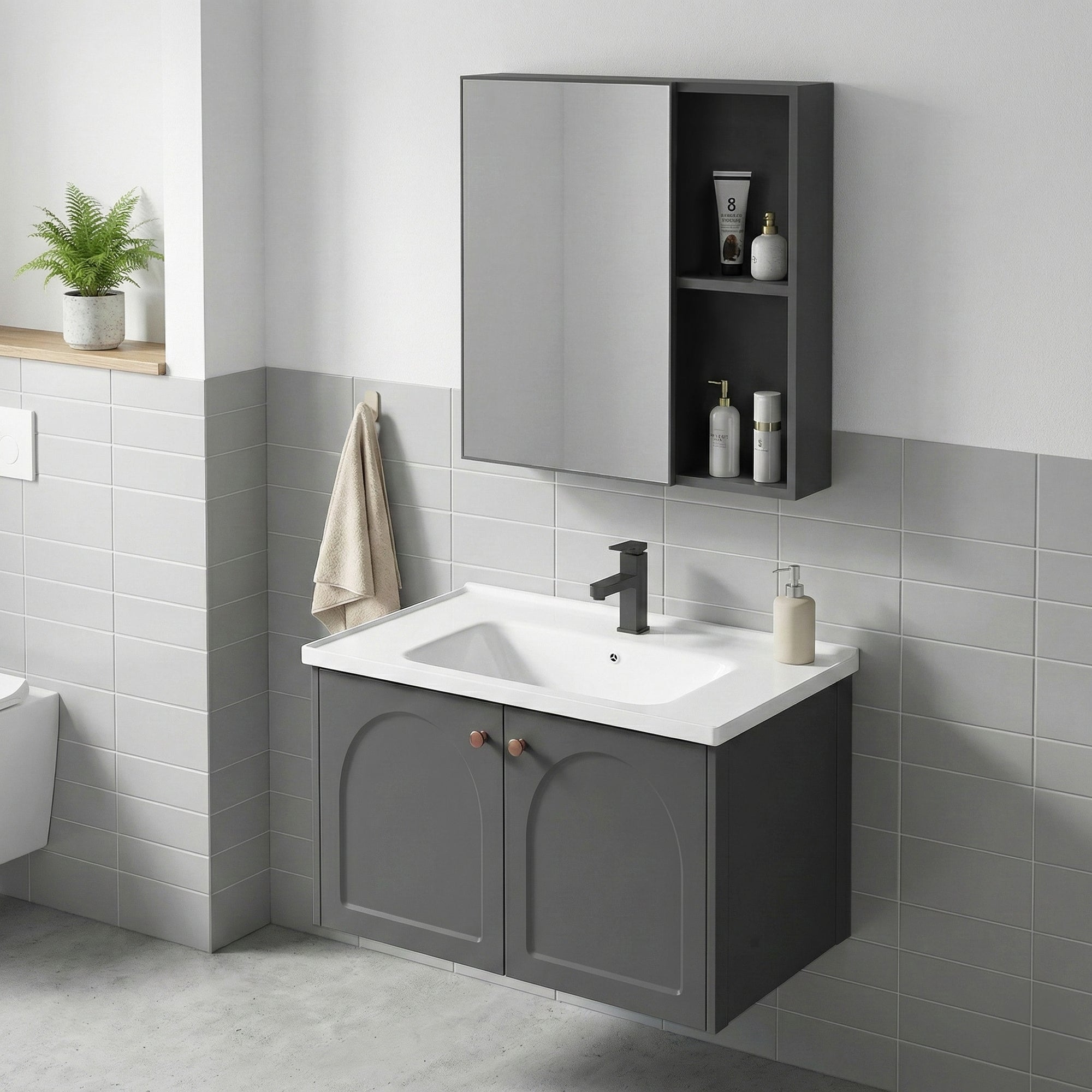 Sada koupelnového nábytku s umyvadlem Denver 60cm Grey  3