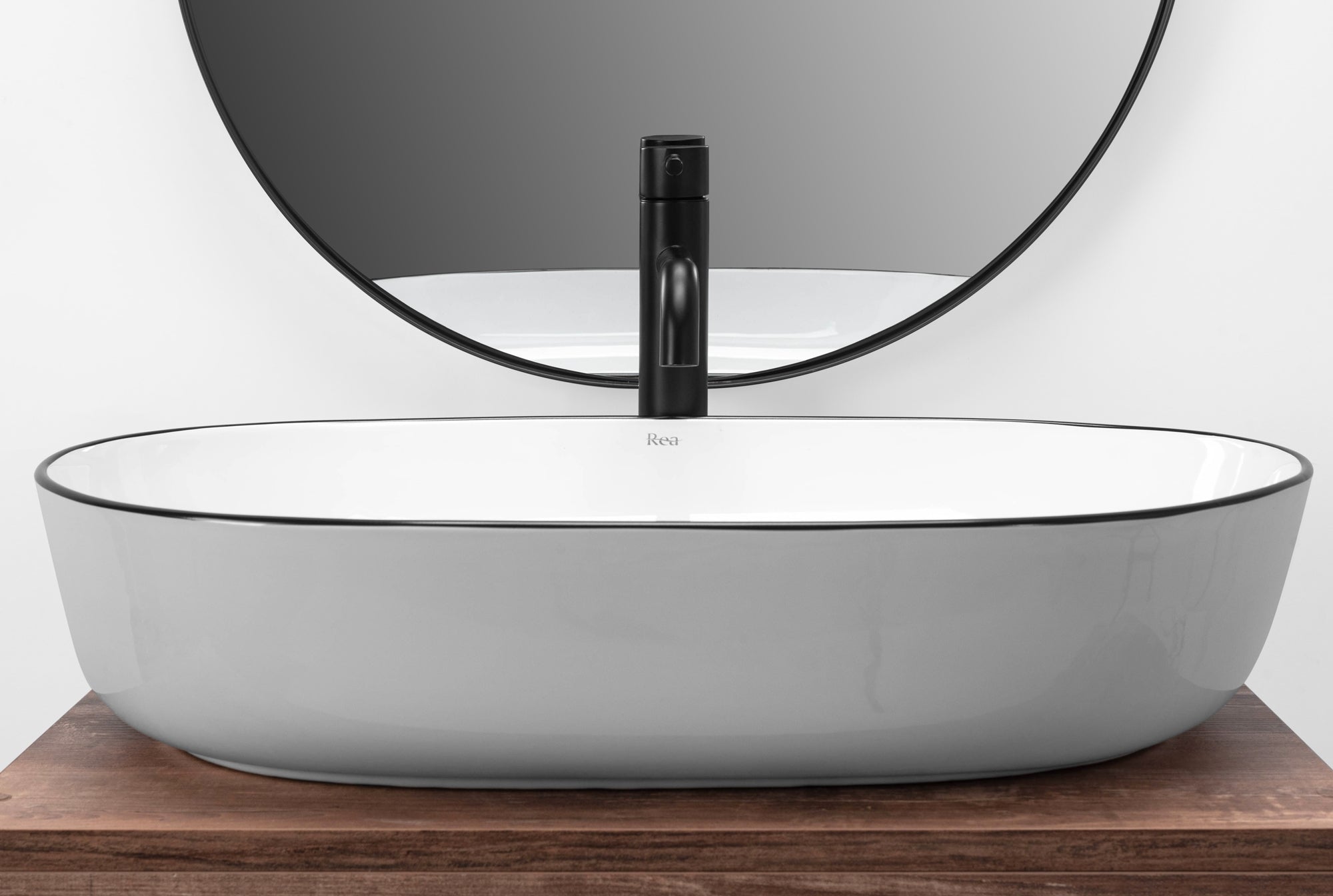 Umyvadlo na desku REA CLEO - černý okraj  3