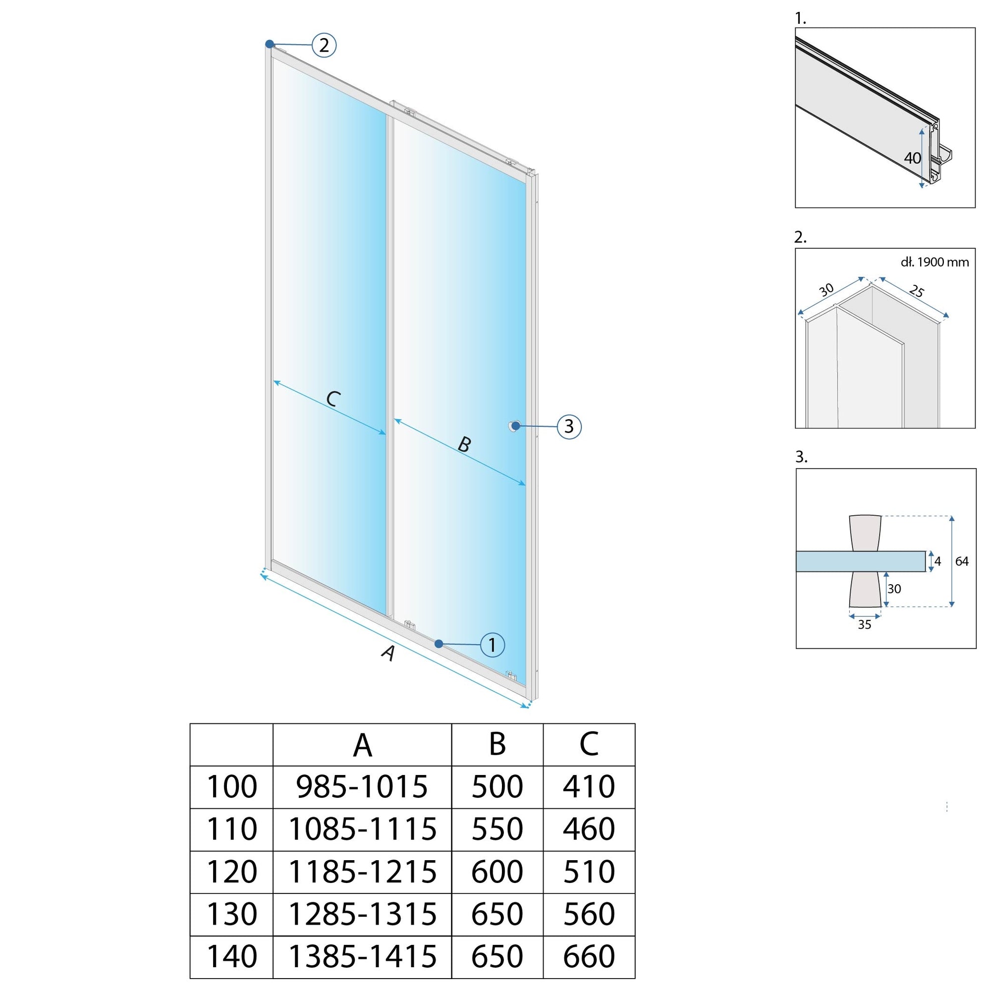 Sprchové dveře Rea Primo Slide 130 Chrome  9