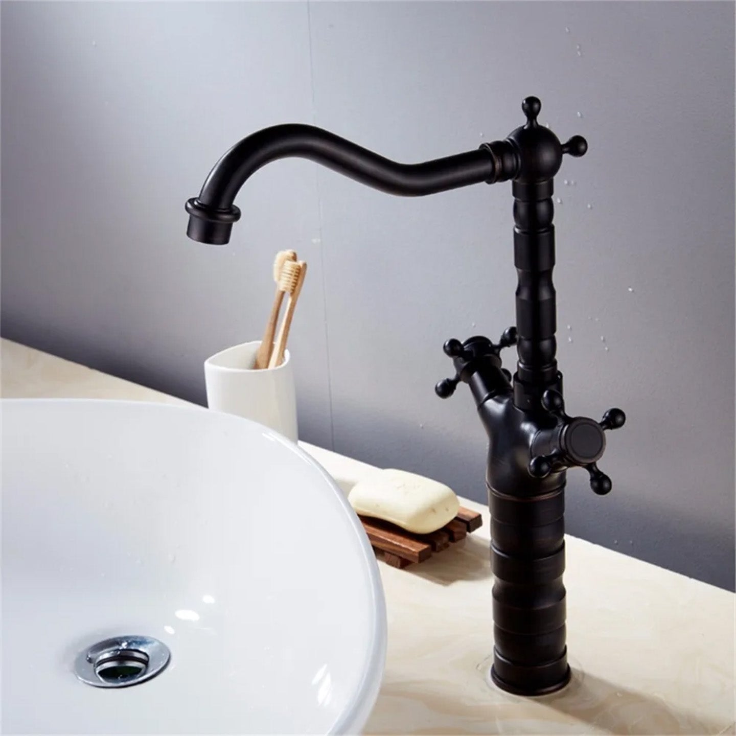 Umyvadlová Kuchyňská baterie Rea Rustico Old Black  5