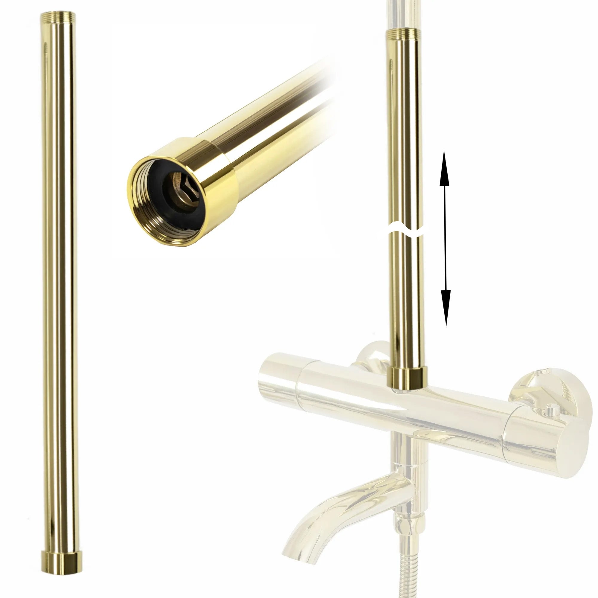 Prodloužení pro vanovou/sprchovou soupravu GOLD 50cm  1