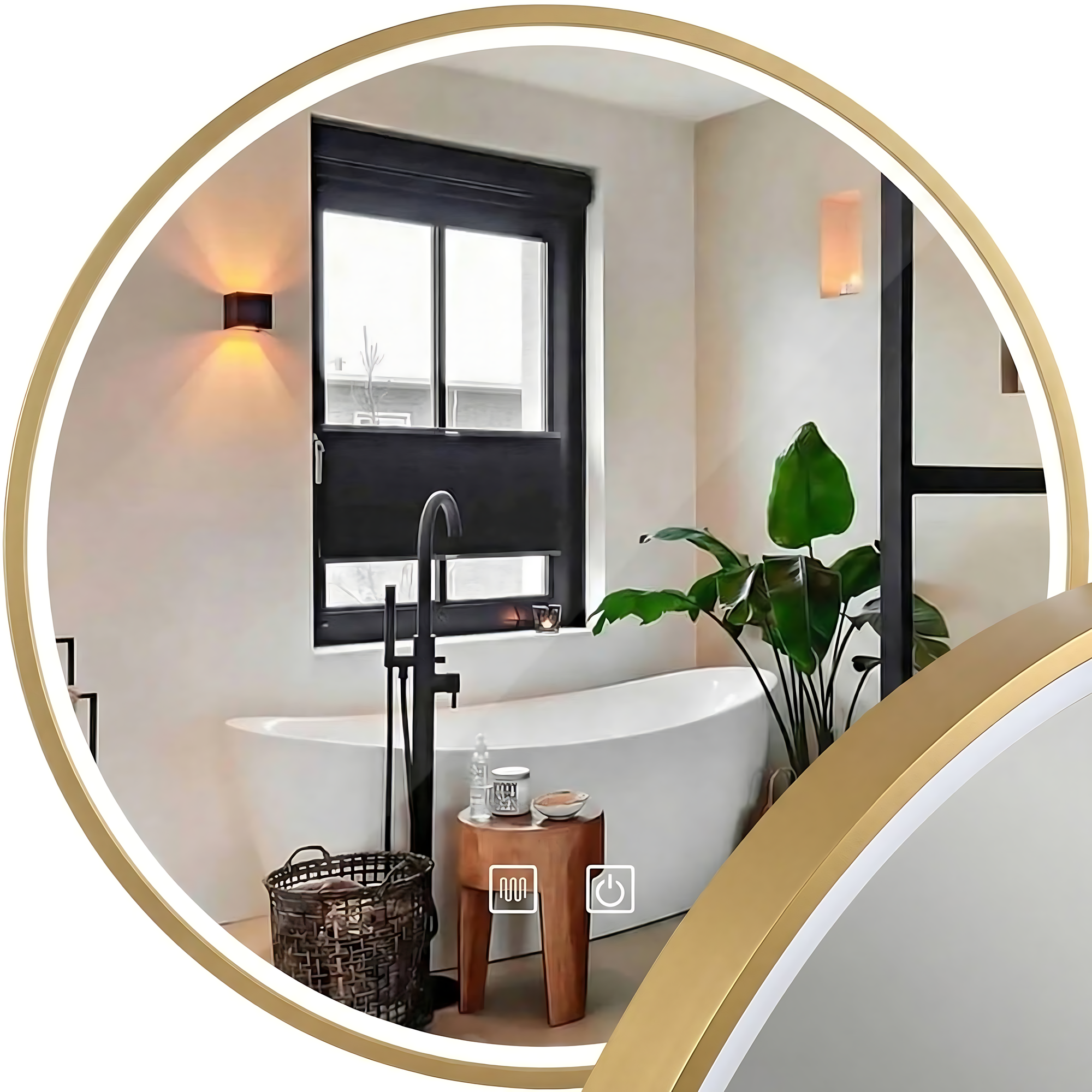 Zrcadlo LED 100cm MMJ BRUSH GOLD  1