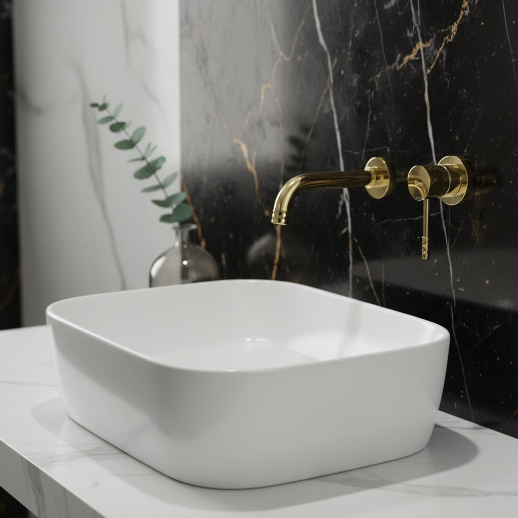 Podomítková umyvadlová baterie REA LUNGO Diamond Gold + BOX  4