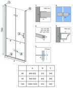 Sprchové Dveře Rea Molier Chrome + Profil 90  5