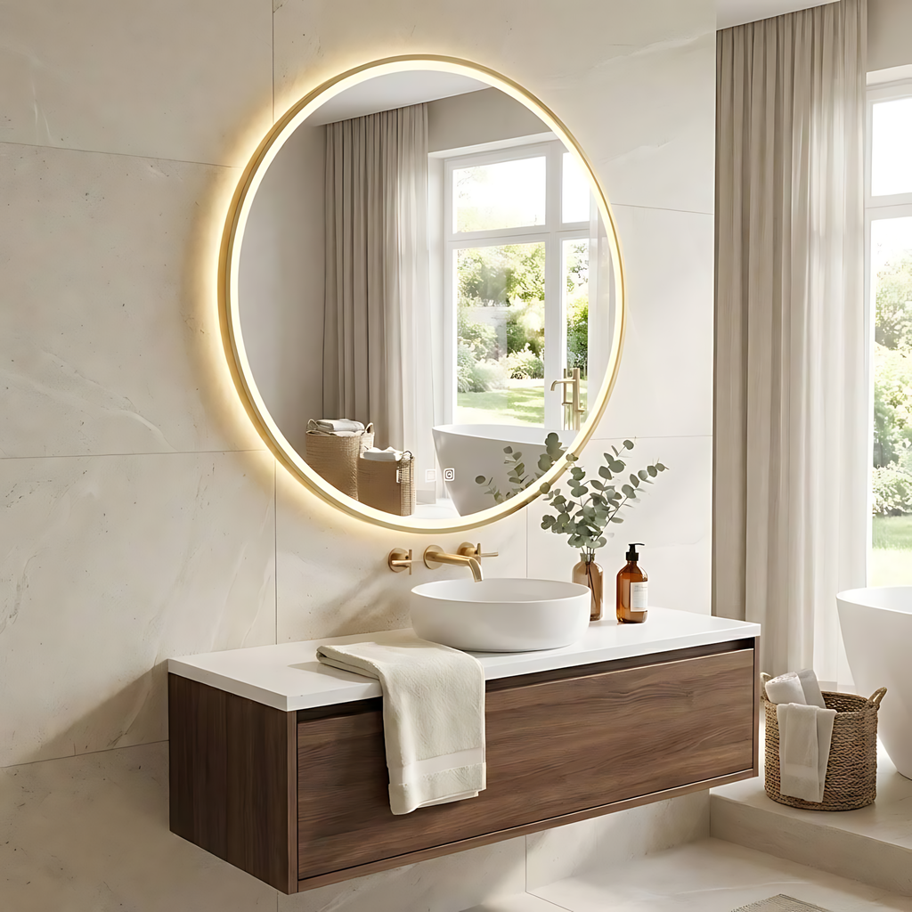 Zrcadlo LED 100cm MMJ BRUSH GOLD  3