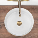 Umyvadlo na desku Rea Sami White Brush Gold  4