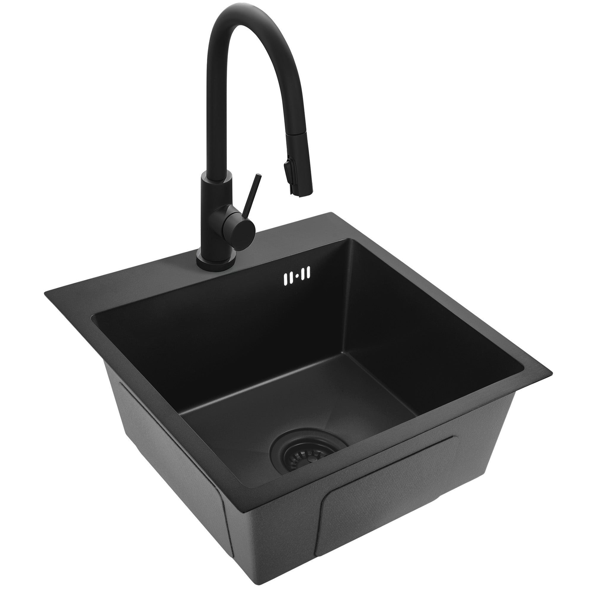 Ocelový dřez Leo 40 Black bez kuchyňské baterie 6