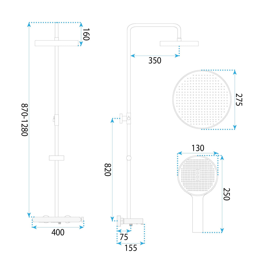 Sprchový set REA Farel Brush Copper  9