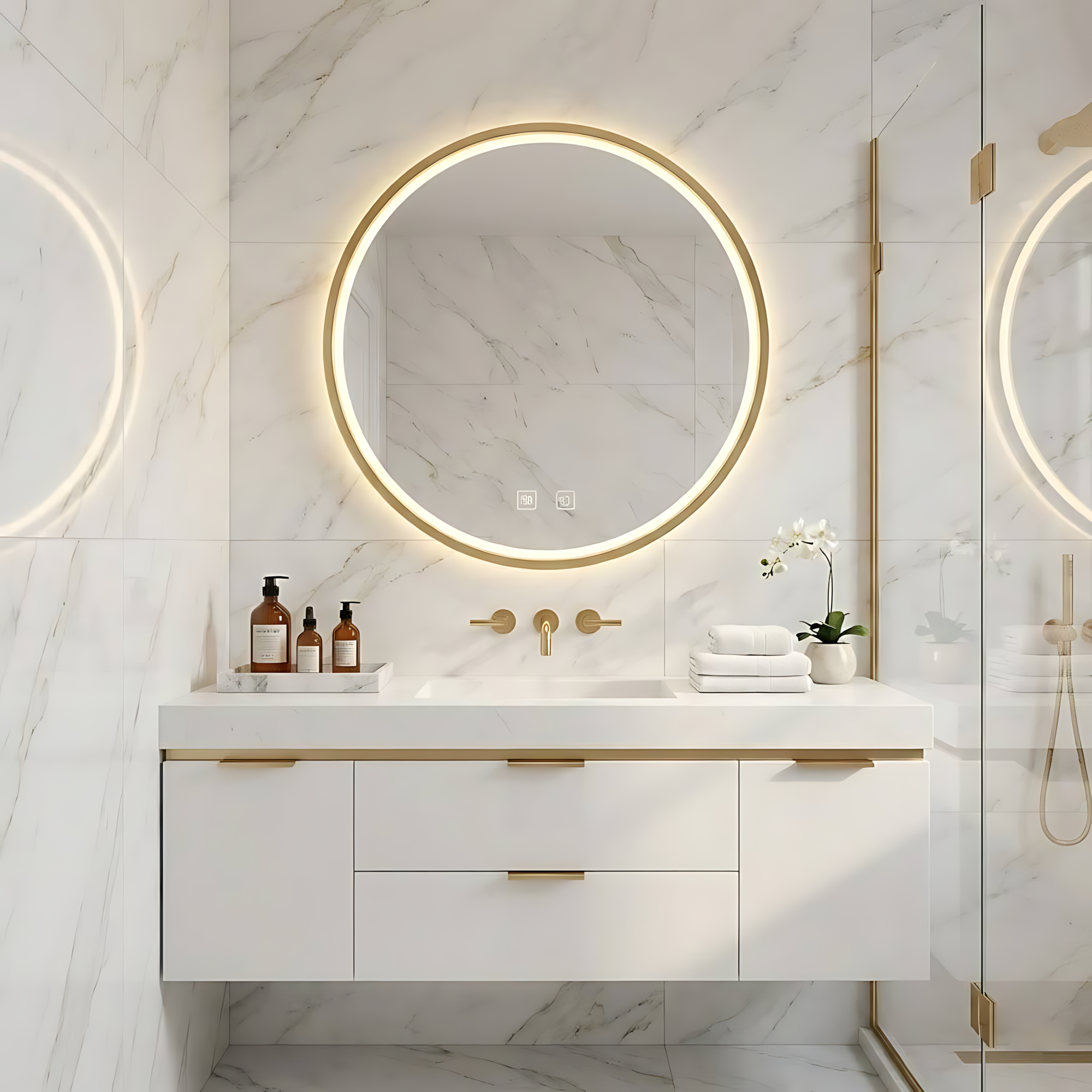 Zrcadlo LED 80cm MMJ BRUSH GOLD  4