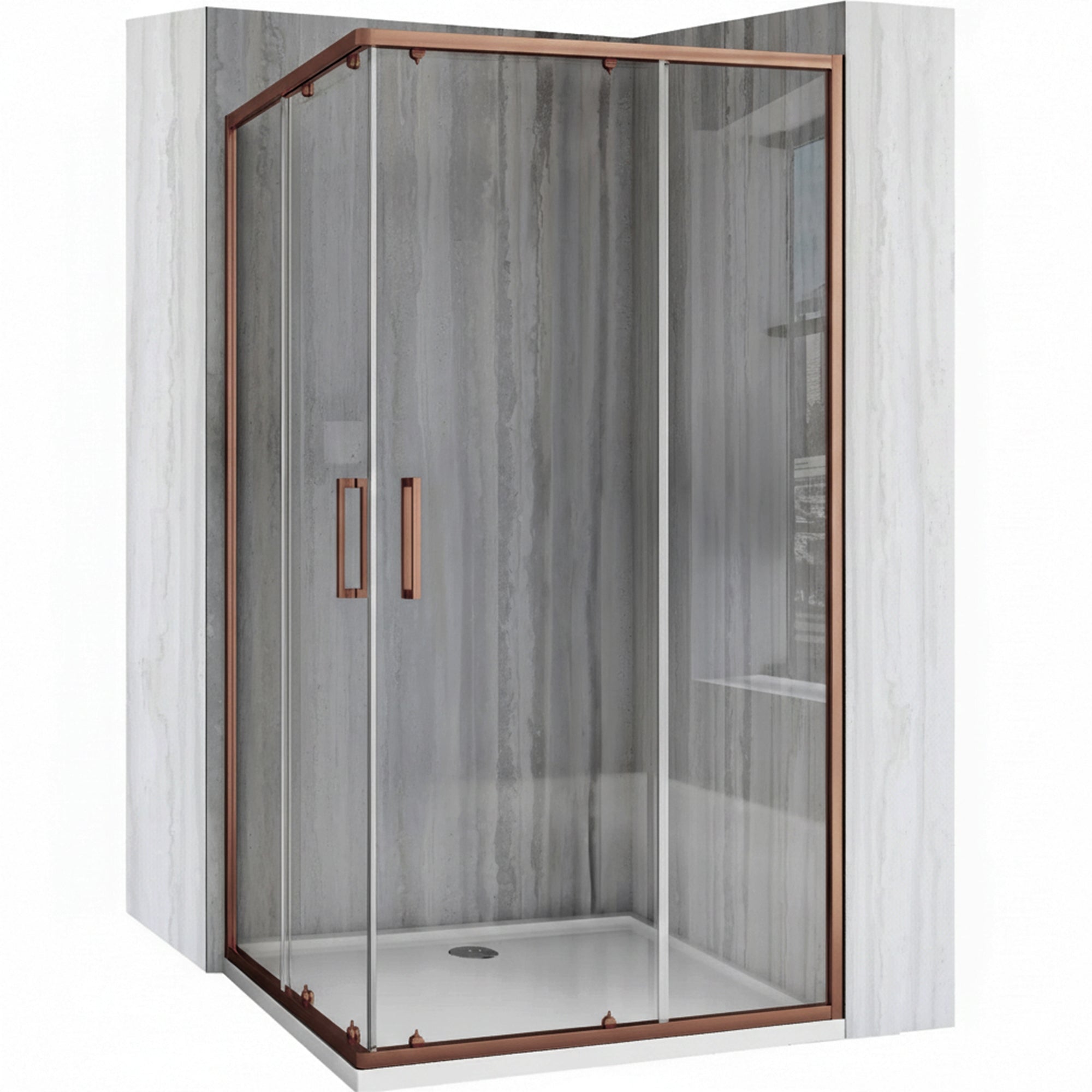 Sprchový kout REA City 80x100 Brush Copper Se sprchovou vaničkou Savoy black 2