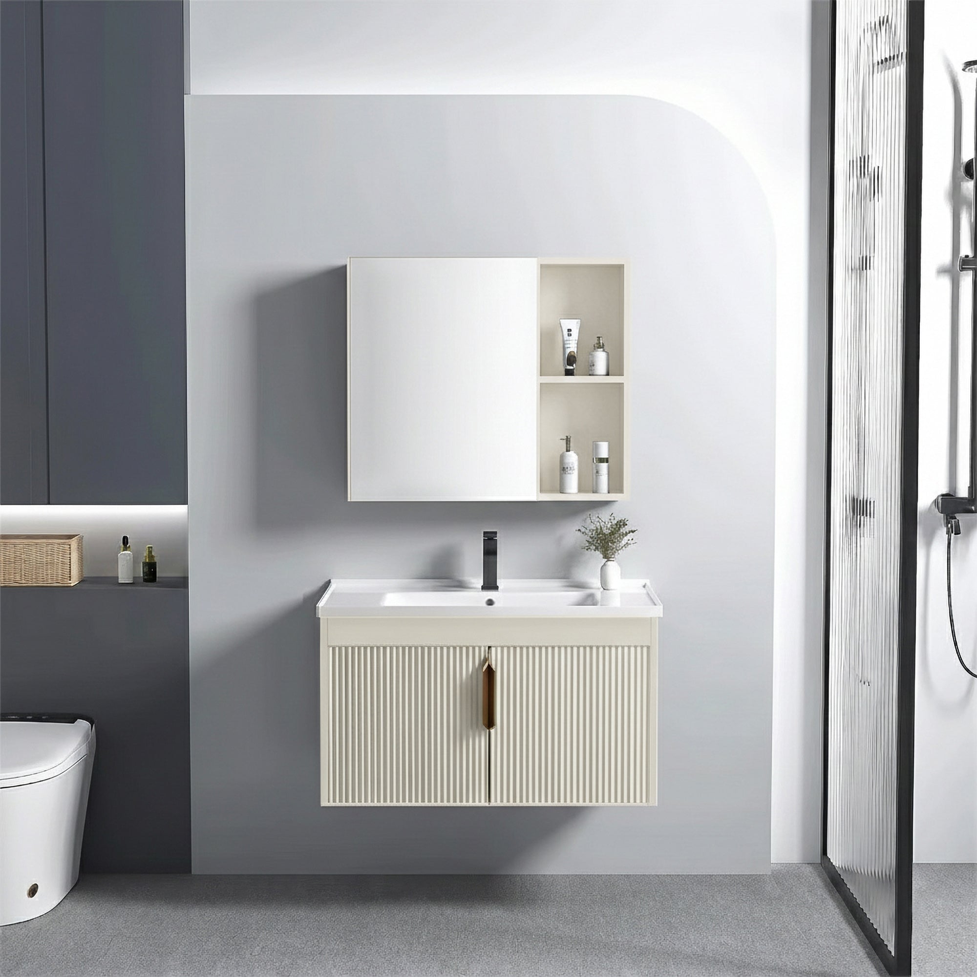 Sada koupelnového nábytku s umyvadlem Astor 60 cm Beige  1