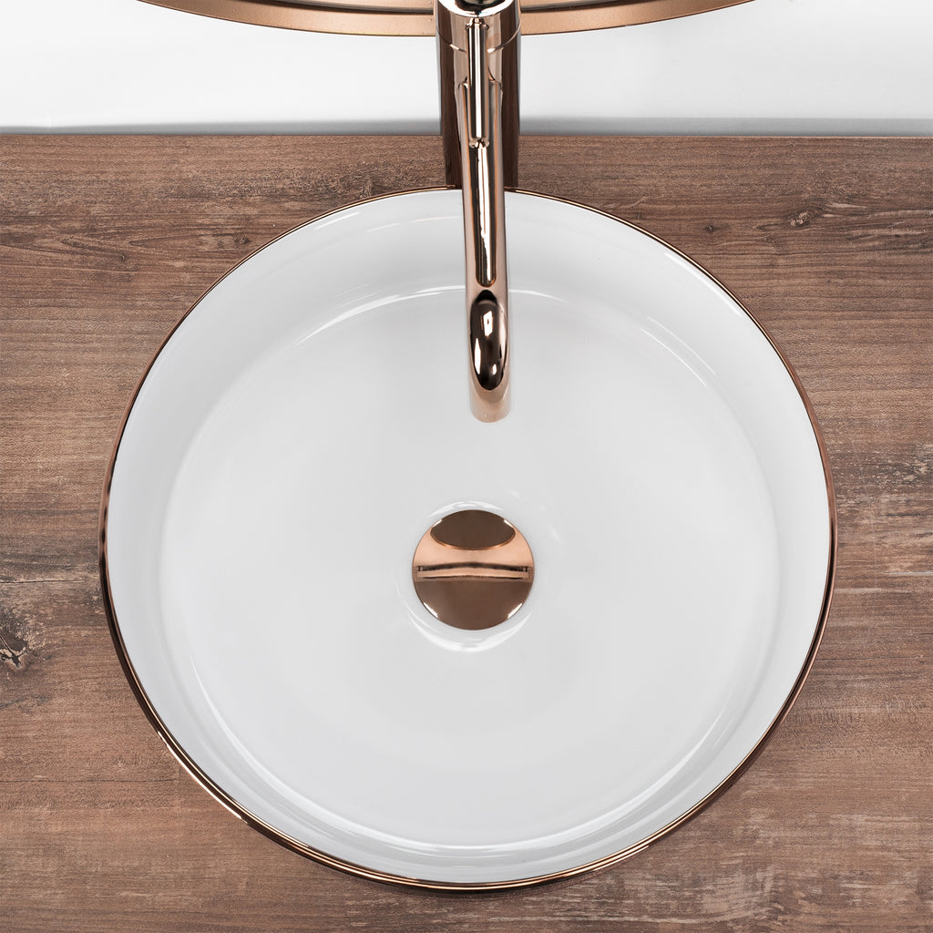 Umyvadlo na desku Rea Sami Brush Rose Gold  4