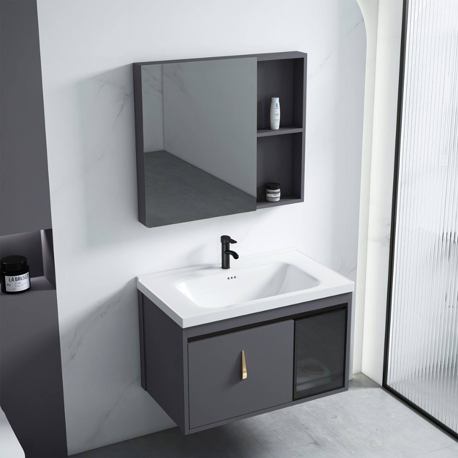 Sada koupelnového nábytku s umyvadlem Paris 60cm Grey  2