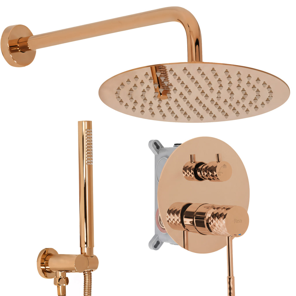 Podomítková sprchová sada Rea Lungo Diamond Copper + BOX  1