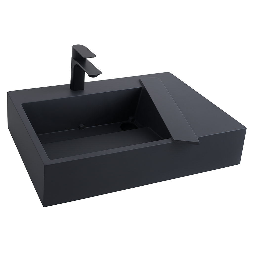 Umyvadlo REA  Archi 75 CM Grey MATT na desku - konglomerát  5