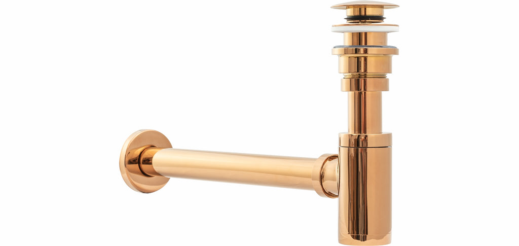 Sifon Rea včetně univerzální zátky Click-Clack Rose Gold  3