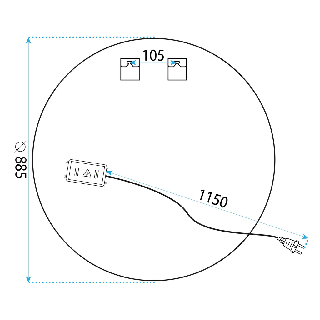 Zrcadlo LED 90cm HZJ090  10