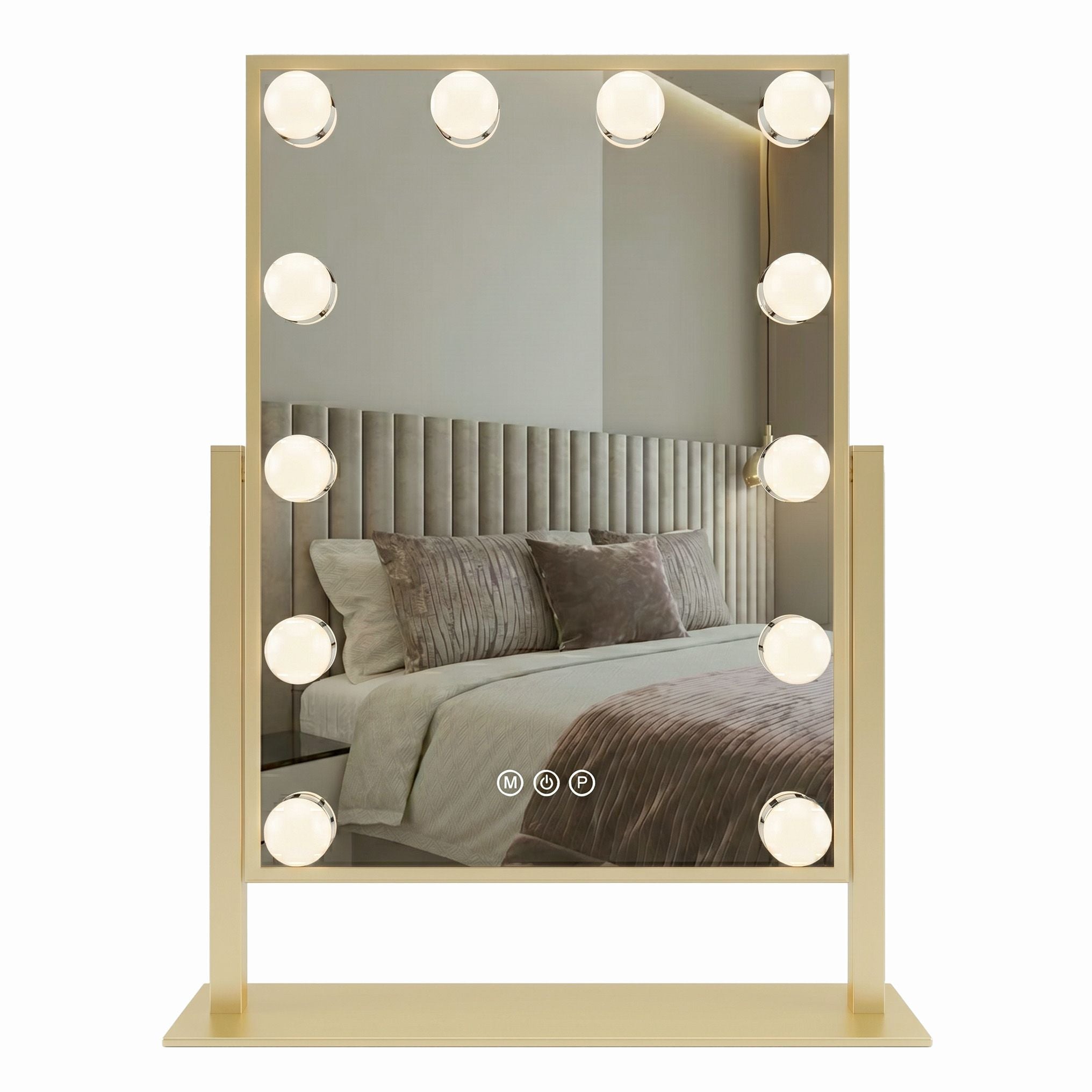 Zrcadlo LED HOLLYWOOD L.Gold 30x40  1