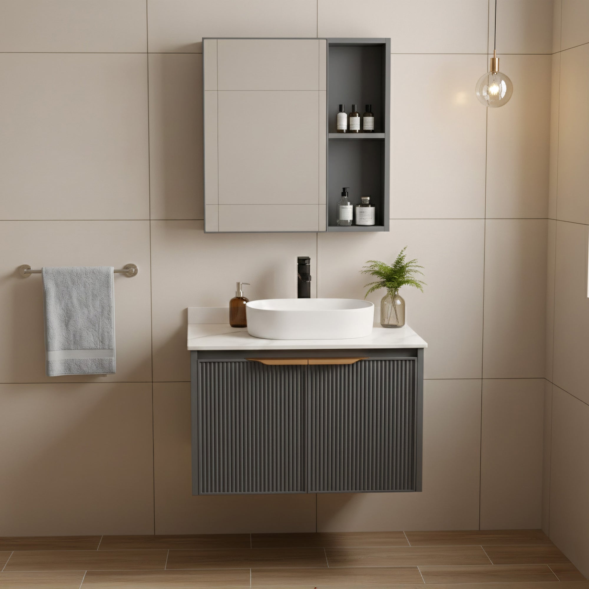 Koupelnová sestava nábytku s deskou Marti 60cm Grey  1