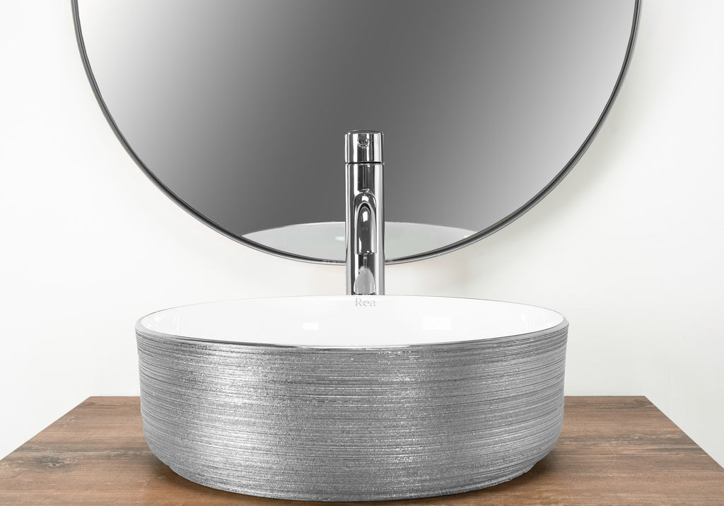 Umyvadlo na desku Rea Sami Brush Silver  3