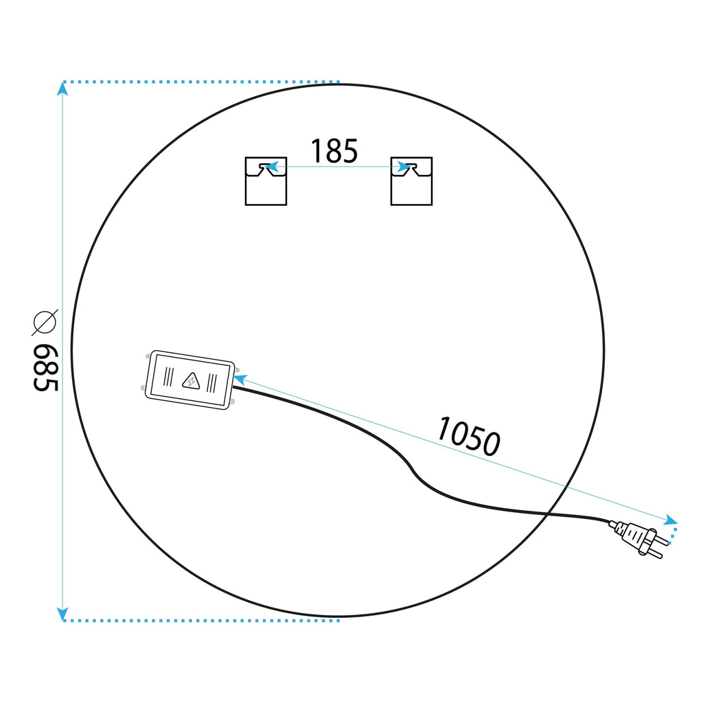 Zrcadlo LED 70cm BAS P11241  9
