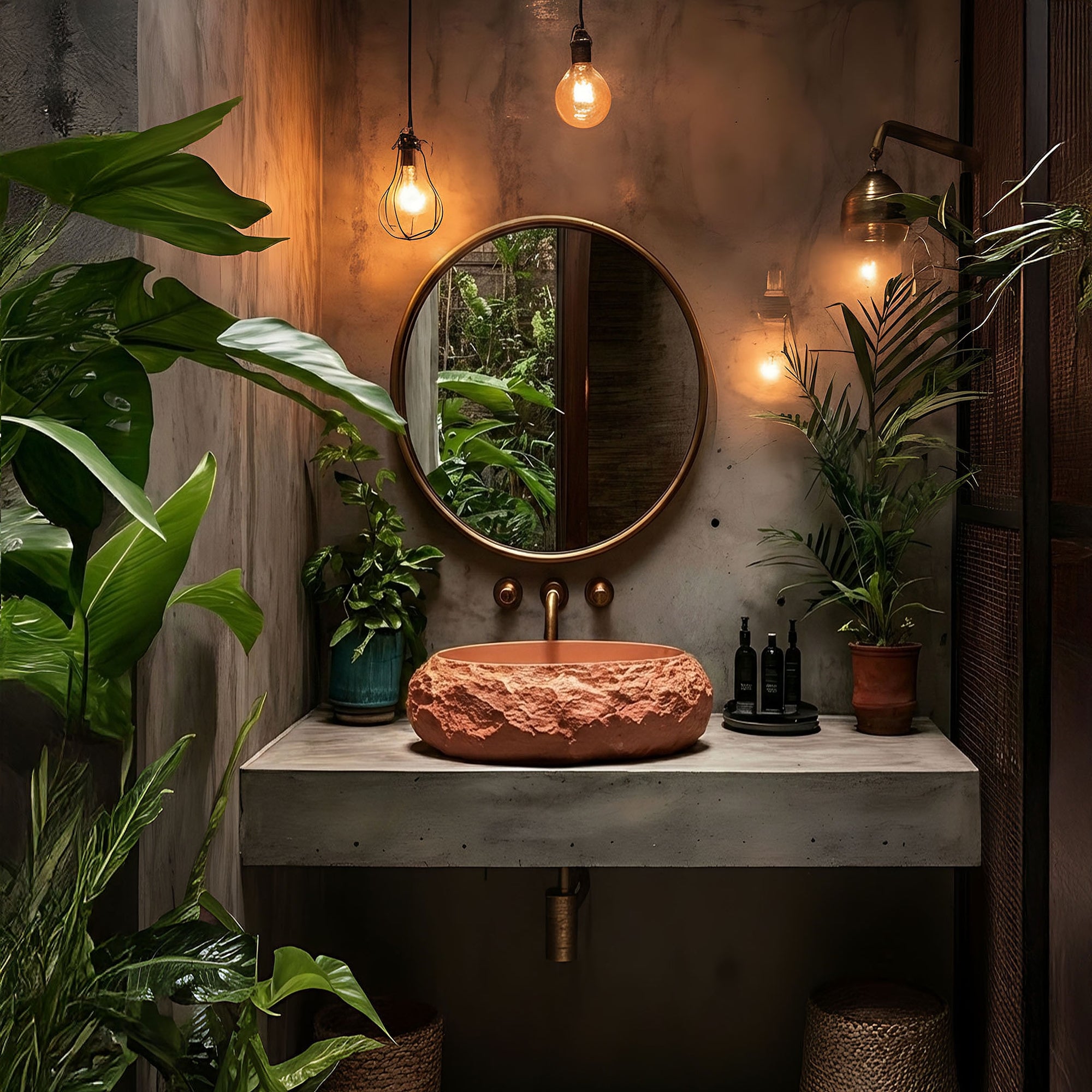 Umyvadlo na desku Mika Terracotta  6