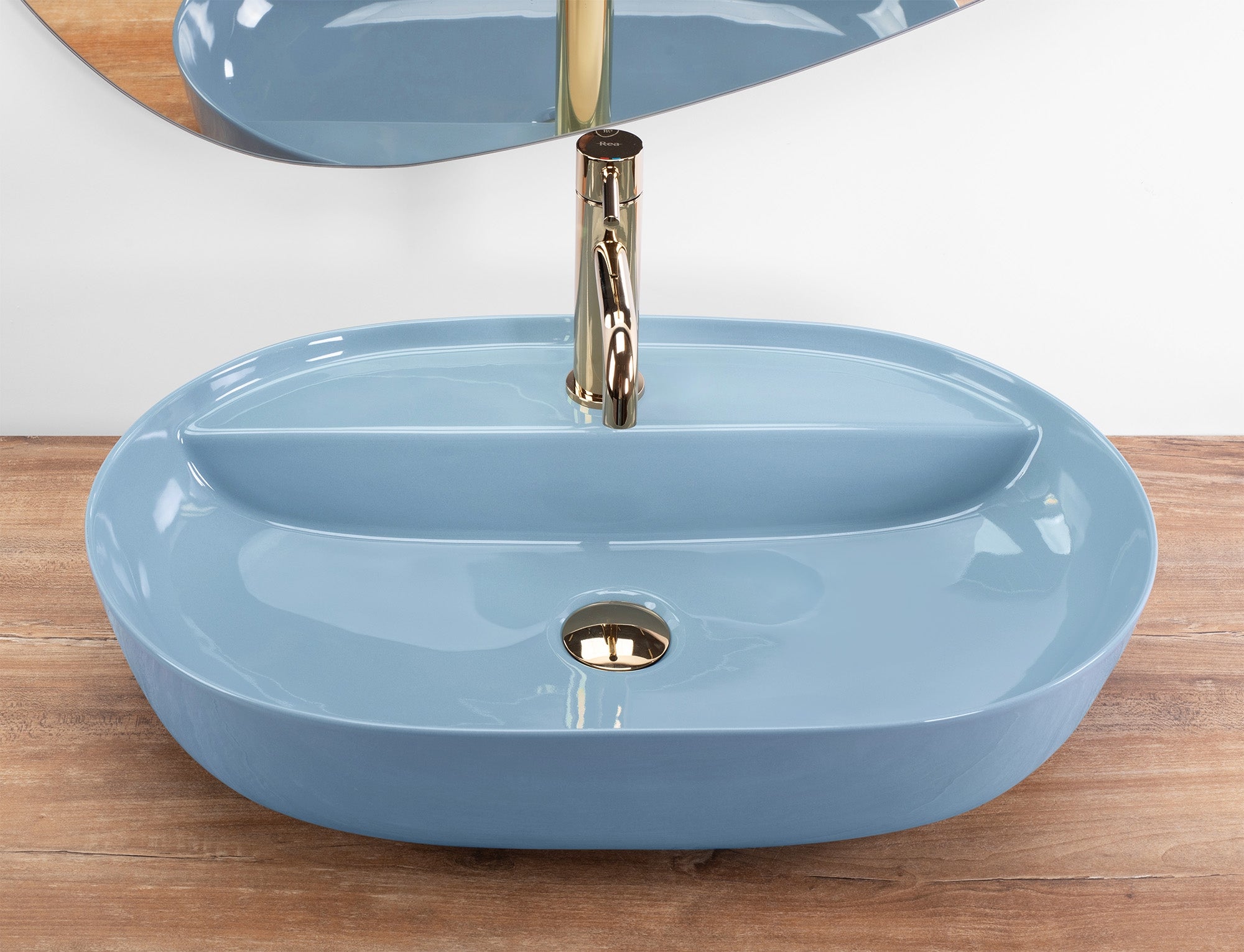 Umyvadlo na desku REA Aura 61 L.Blue Shiny  3