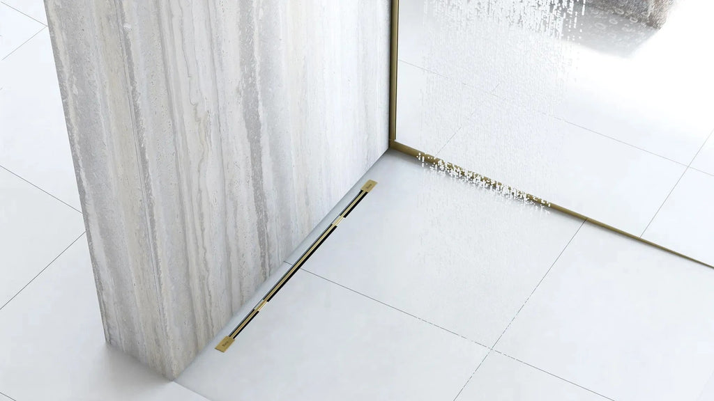 Spádová lišta sprchové vaničky 120cm Zlatá vlevo 8