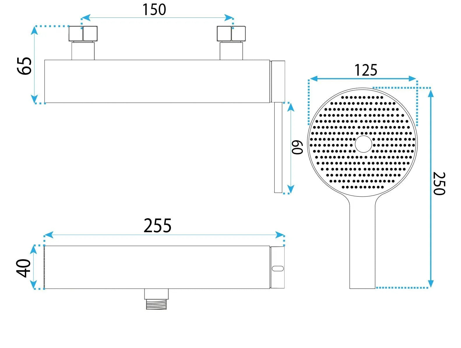 Sprchová baterie REA Rivo Brush Copper  8