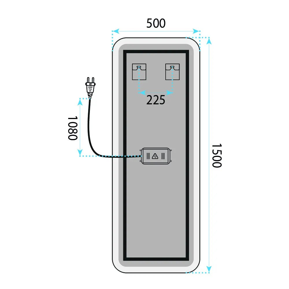 Zrcadlo LED 150x50cm MOL-SQ  8